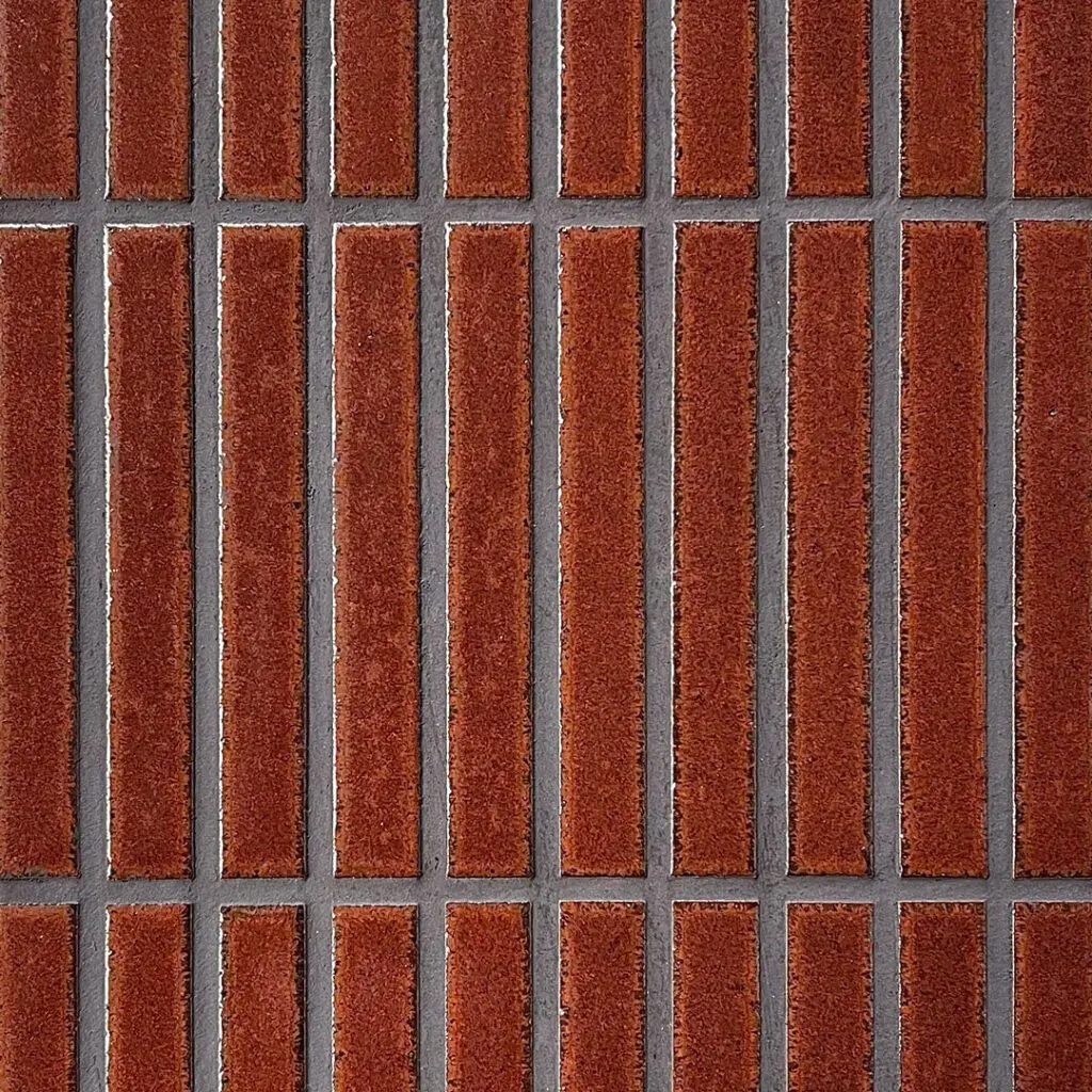 roströd avlång japansk mosaik i keramik