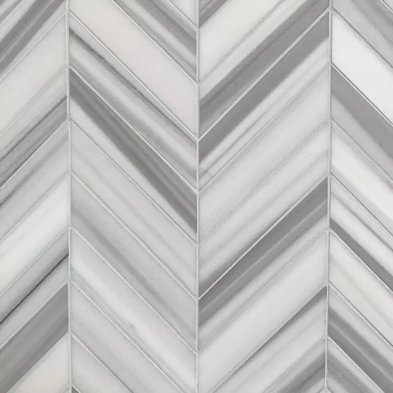 marmormosaik i chevronmönster