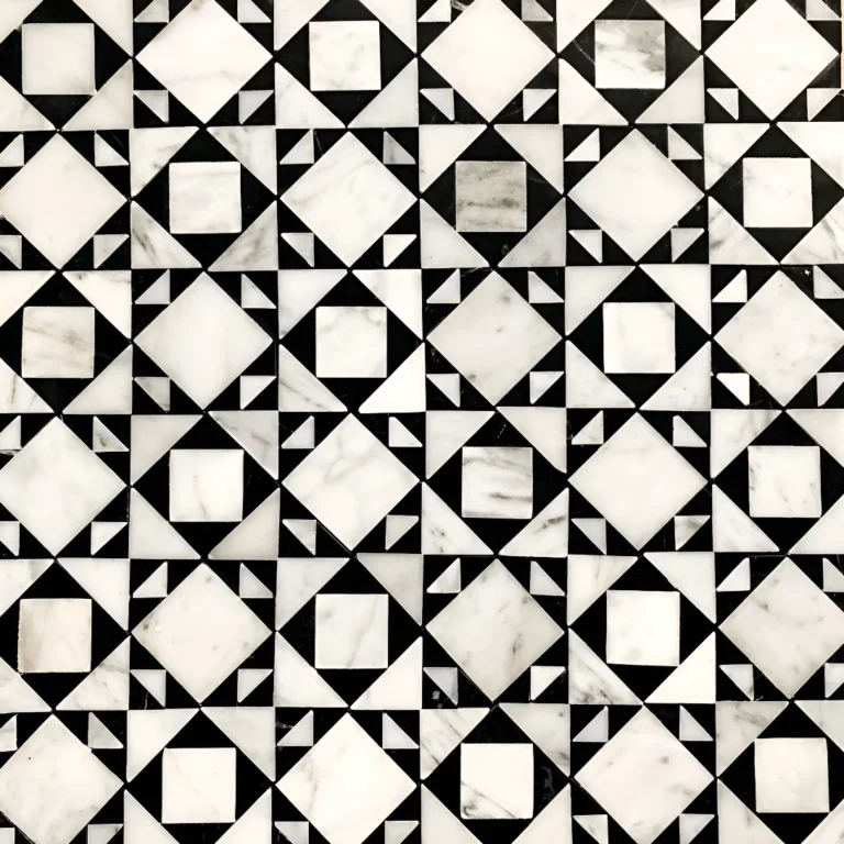 svart och vit mönstrad marmormosaik