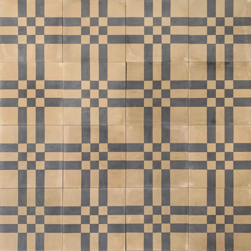 mönstrat cementgolv i svart och grönt