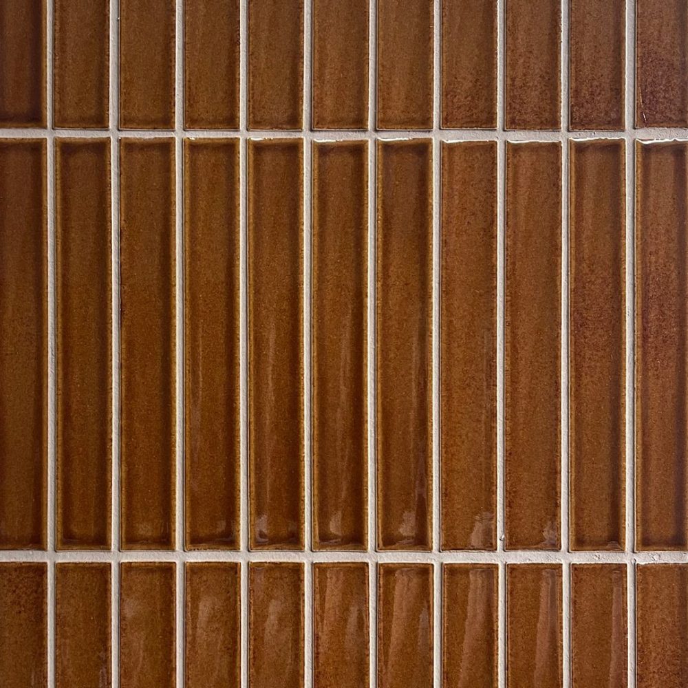 brun avlång japansk mosaik i keramik