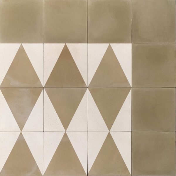 mönstrat cementgolv i grönt och kräm