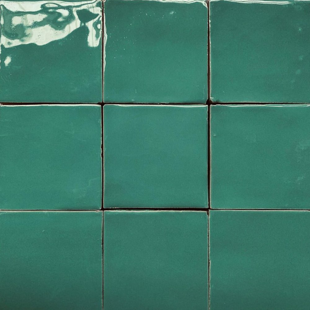 mörkt turkost handgjort kakel