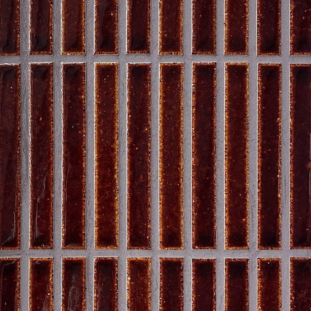 röd avlång japansk mosaik i keramik