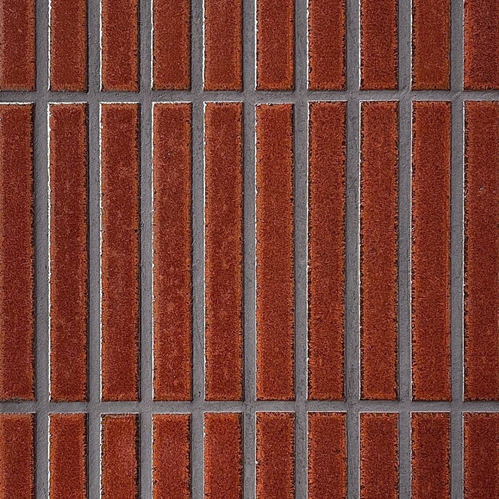 roströd avlång japansk mosaik i keramik