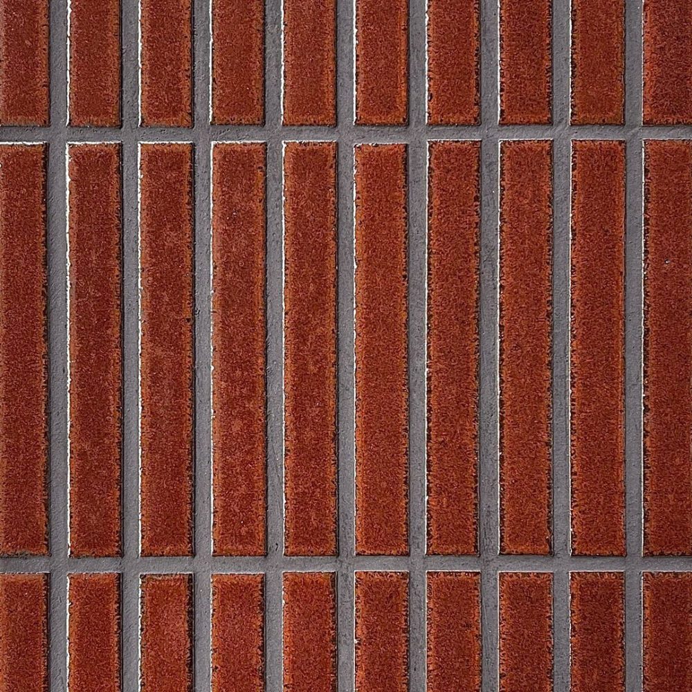 roströd avlång japansk mosaik i keramik