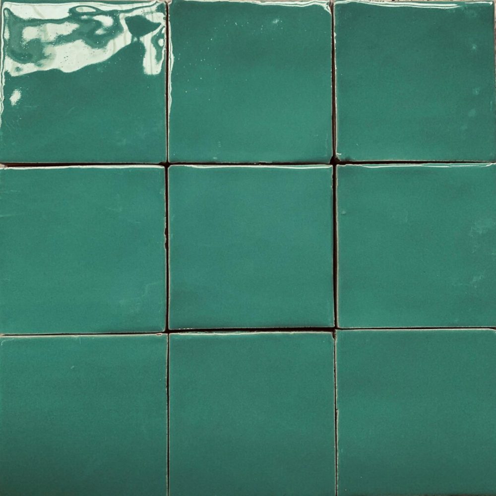 mörkt turkost handgjort kakel