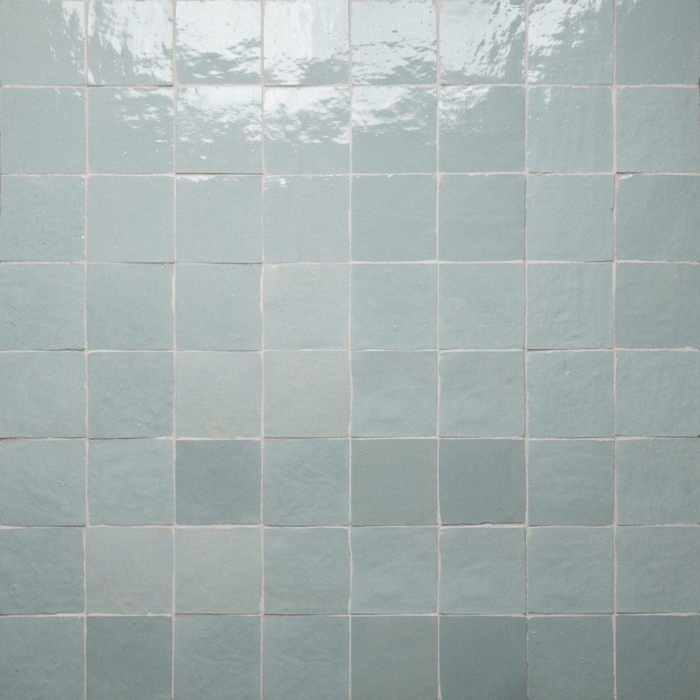 Zellige pistage 5x5 med fogfärgen Cementgrå