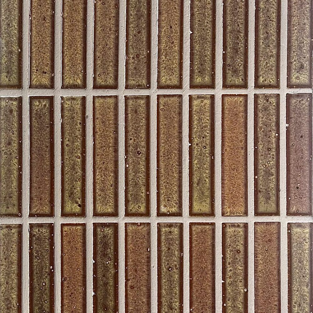 brun och grön avlång japansk mosaik i keramik