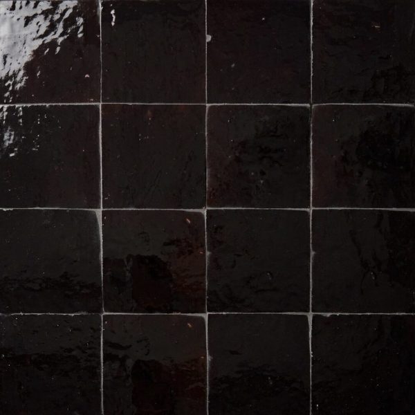 Zellige Cafe Noir 10x10 med fogen Mörkbrun